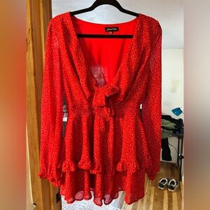 french kyss Scarlet Long Sleeve Dress